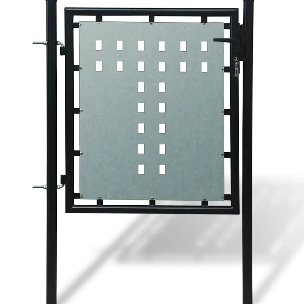 vidaXL Zwarte enkele deur schuttingpoort 100x75 cm