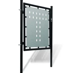 vidaXL Zwarte enkele deur schuttingpoort 100x75 cm