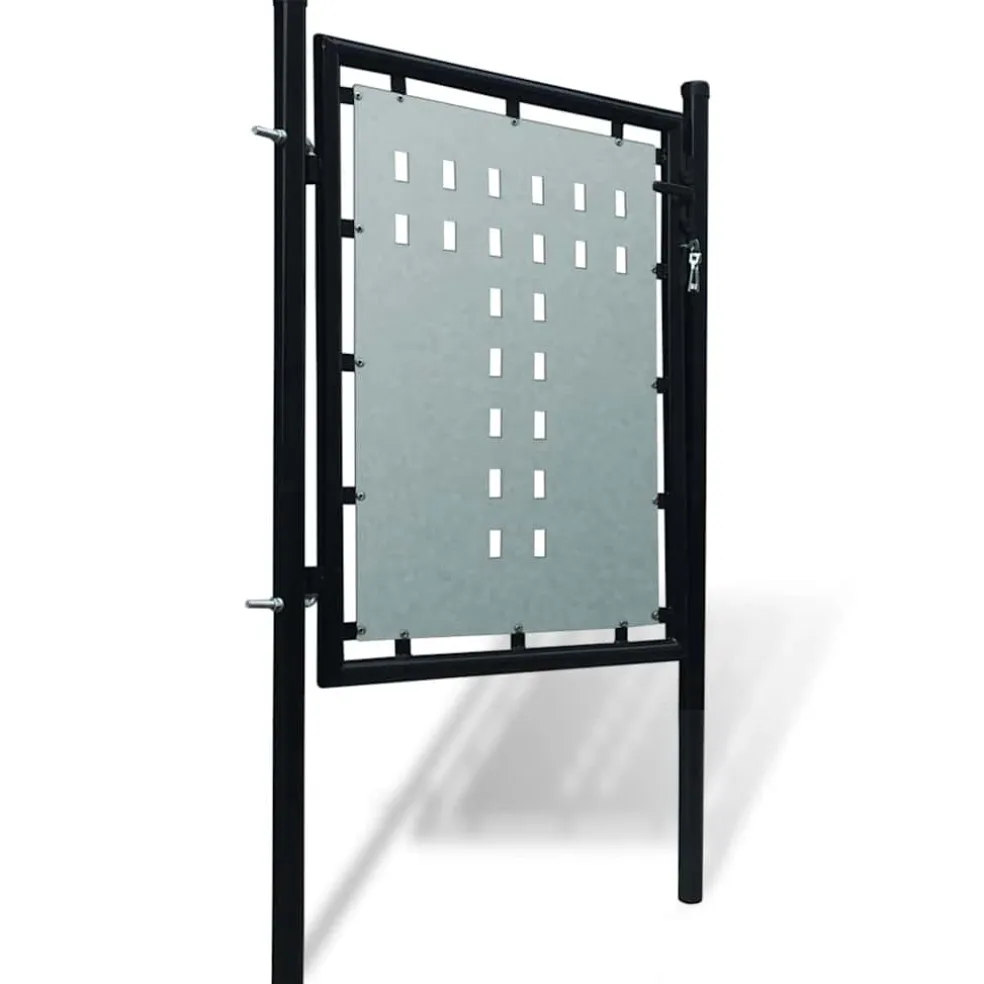 vidaXL Zwarte enkele deur schuttingpoort 100x75 cm