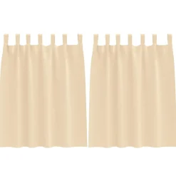 vidaXL Zwart-out Gordijnen met Ringen 2 st Crèmekleurig 140 x 140 cm