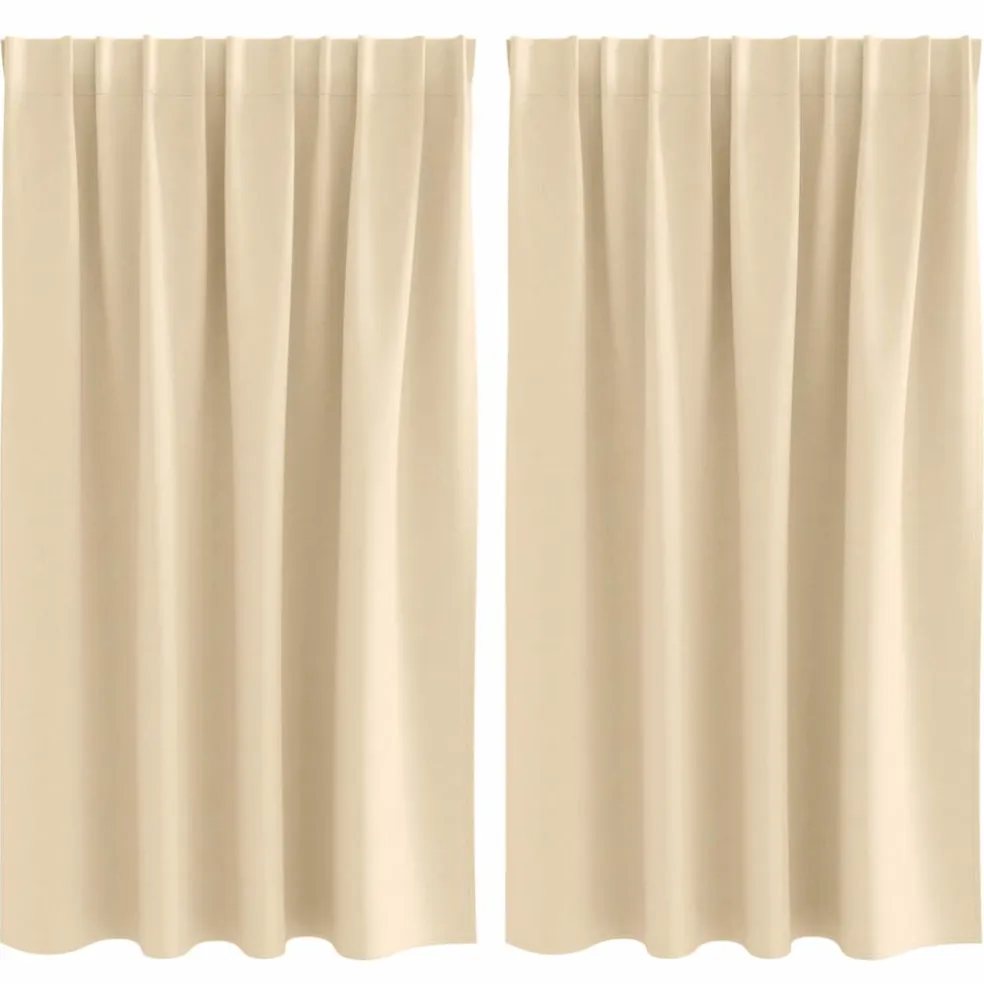 vidaXL Zwart-out Gordijnen met Ringen 2 st Crèmekleurig 140 x 140 cm