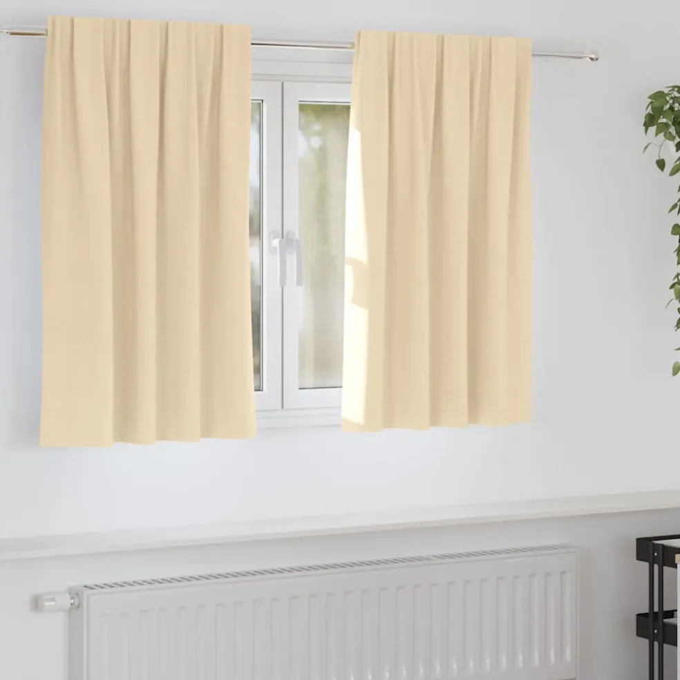 vidaXL Zwart-out Gordijnen met Ringen 2 st Crèmekleurig 140 x 140 cm