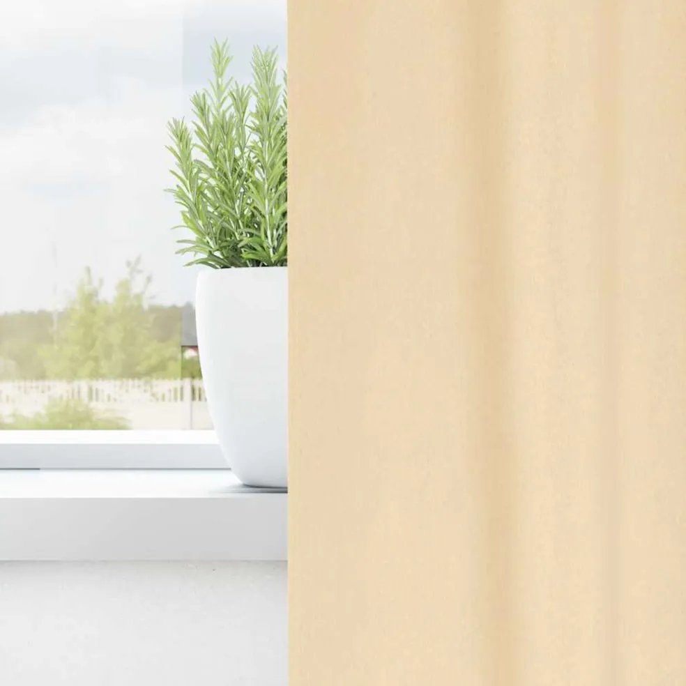 vidaXL Zwart-out Gordijnen met Ringen 2 st Crèmekleurig 140 x 140 cm