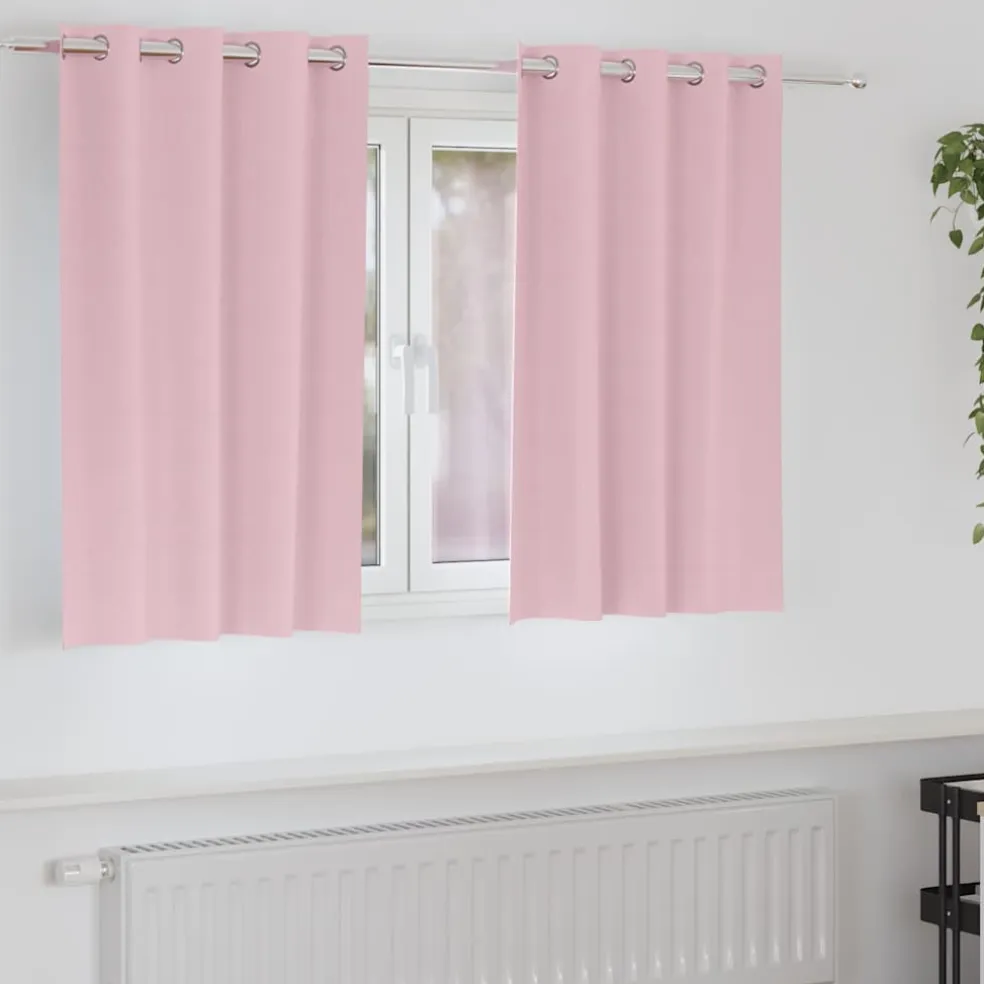 vidaXL Zwart-out Gordijnen met Ringen 2 st Babyroze 140 x 140 cm