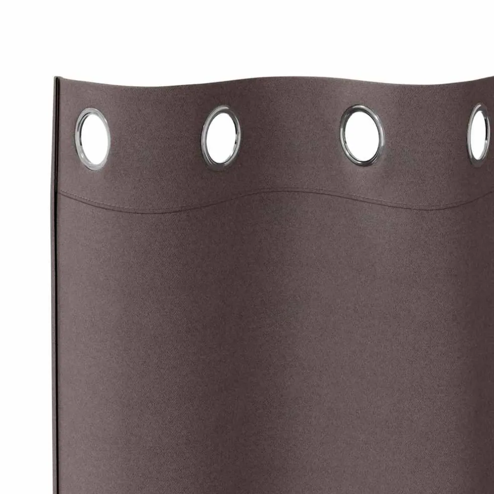 vidaXL Zwart-out Gordijnen met Ringen 2 st Donkerbruin 175 x 140 cm