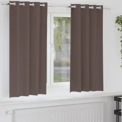 vidaXL Zwart-out Gordijnen met Ringen 2 st Donkerbruin 175 x 140 cm