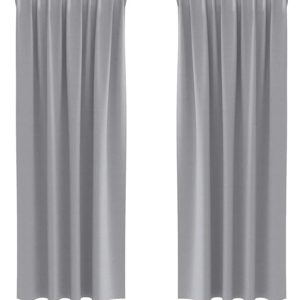 vidaXL Zwart-out Gordijnen met Ringen 2 st Lichtgrijs 245 x 140 cm