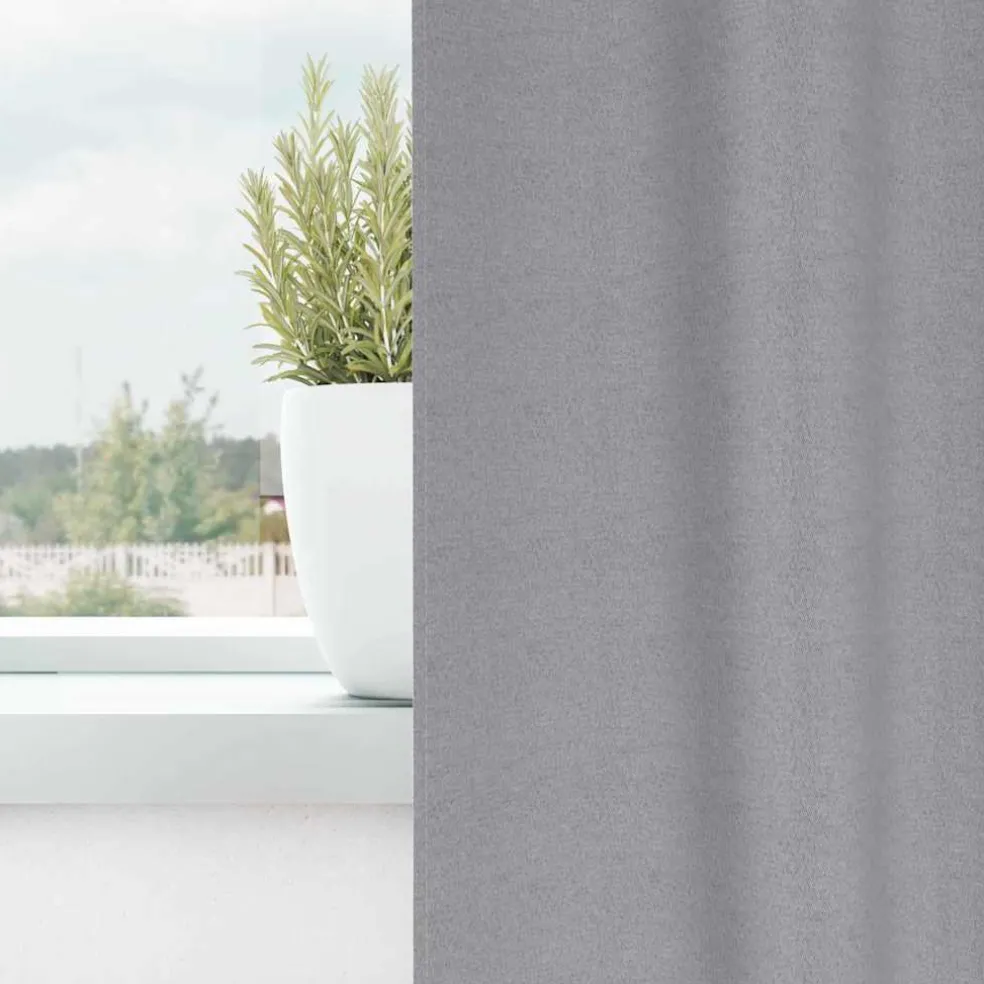 vidaXL Zwart-out Gordijnen met Ringen 2 st Lichtgrijs 245 x 140 cm