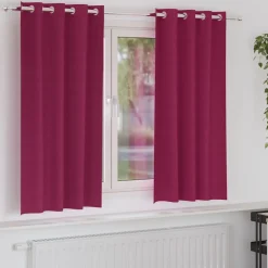 vidaXL Zwart-out Gordijnen met Ringen 2 st Wijnrood 175 x 140 cm