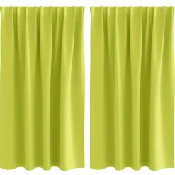 vidaXL Zwart-out Gordijnen met Ringen 2 st Groen 140 x 140 cm