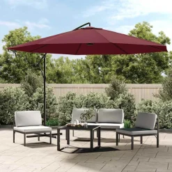 vidaXL Zweefparasol met aluminium paal 350 cm bordeauxrood