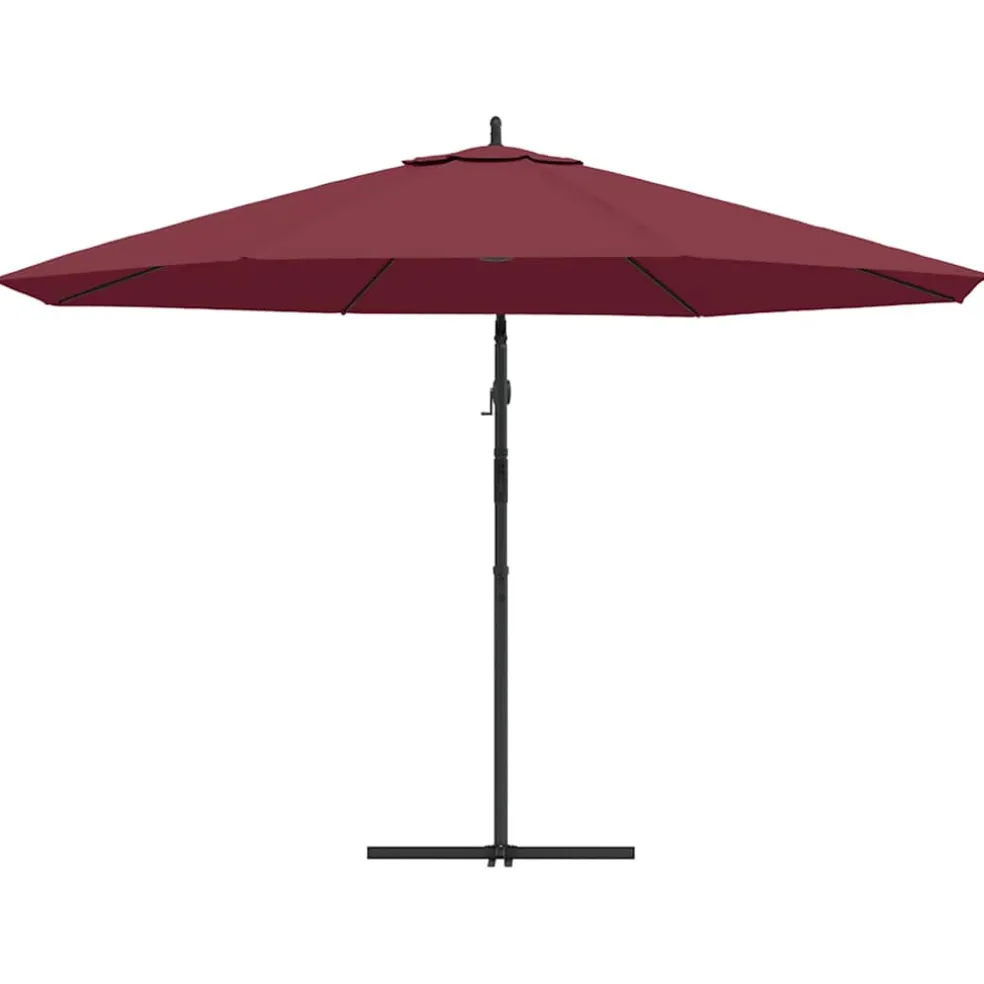 vidaXL Zweefparasol met aluminium paal 350 cm bordeauxrood