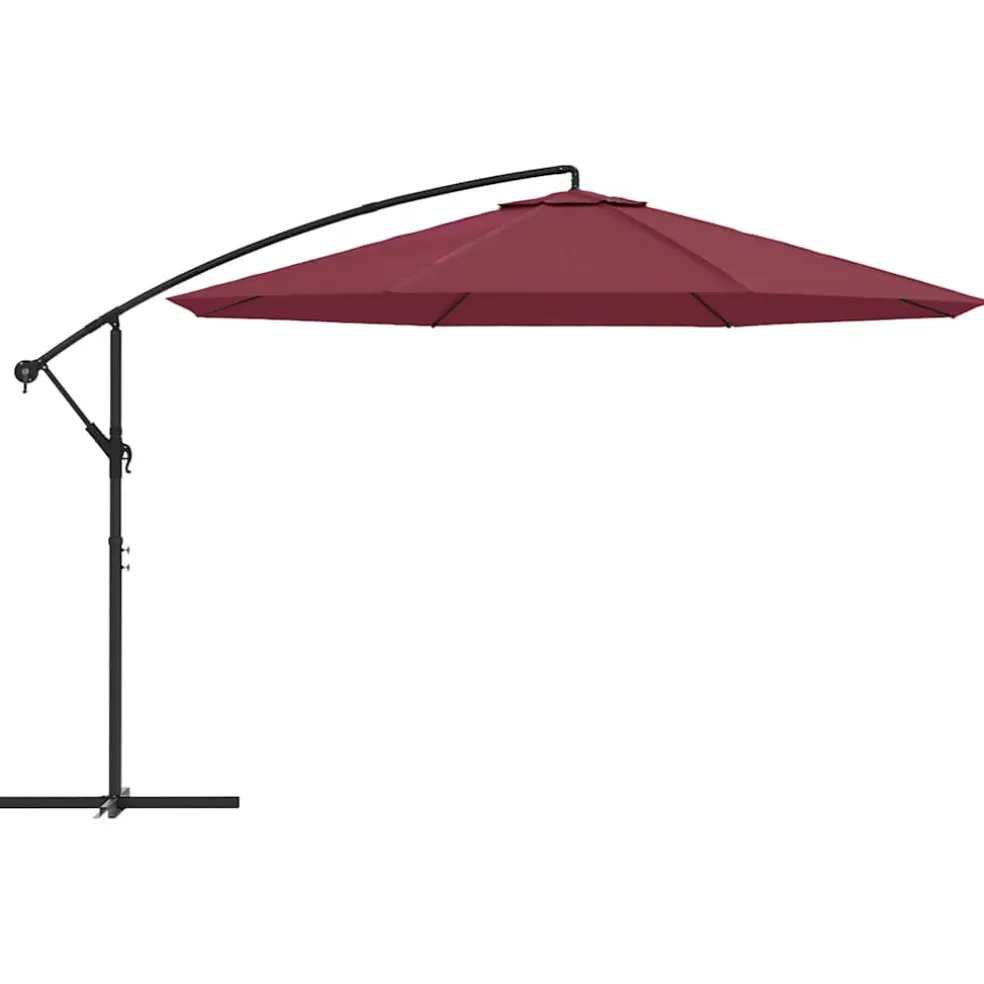 vidaXL Zweefparasol met aluminium paal 350 cm bordeauxrood