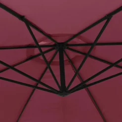 vidaXL Zweefparasol met aluminium paal 350 cm bordeauxrood