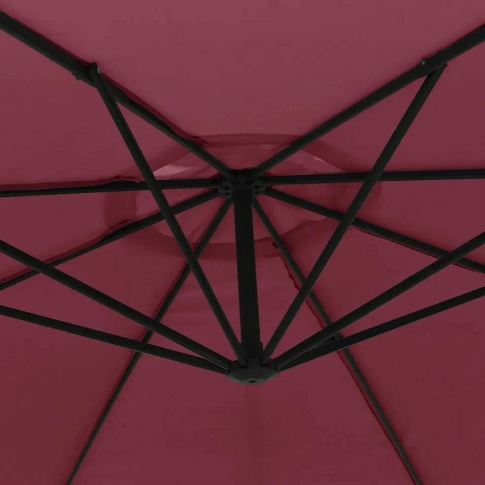 vidaXL Zweefparasol met aluminium paal 350 cm bordeauxrood