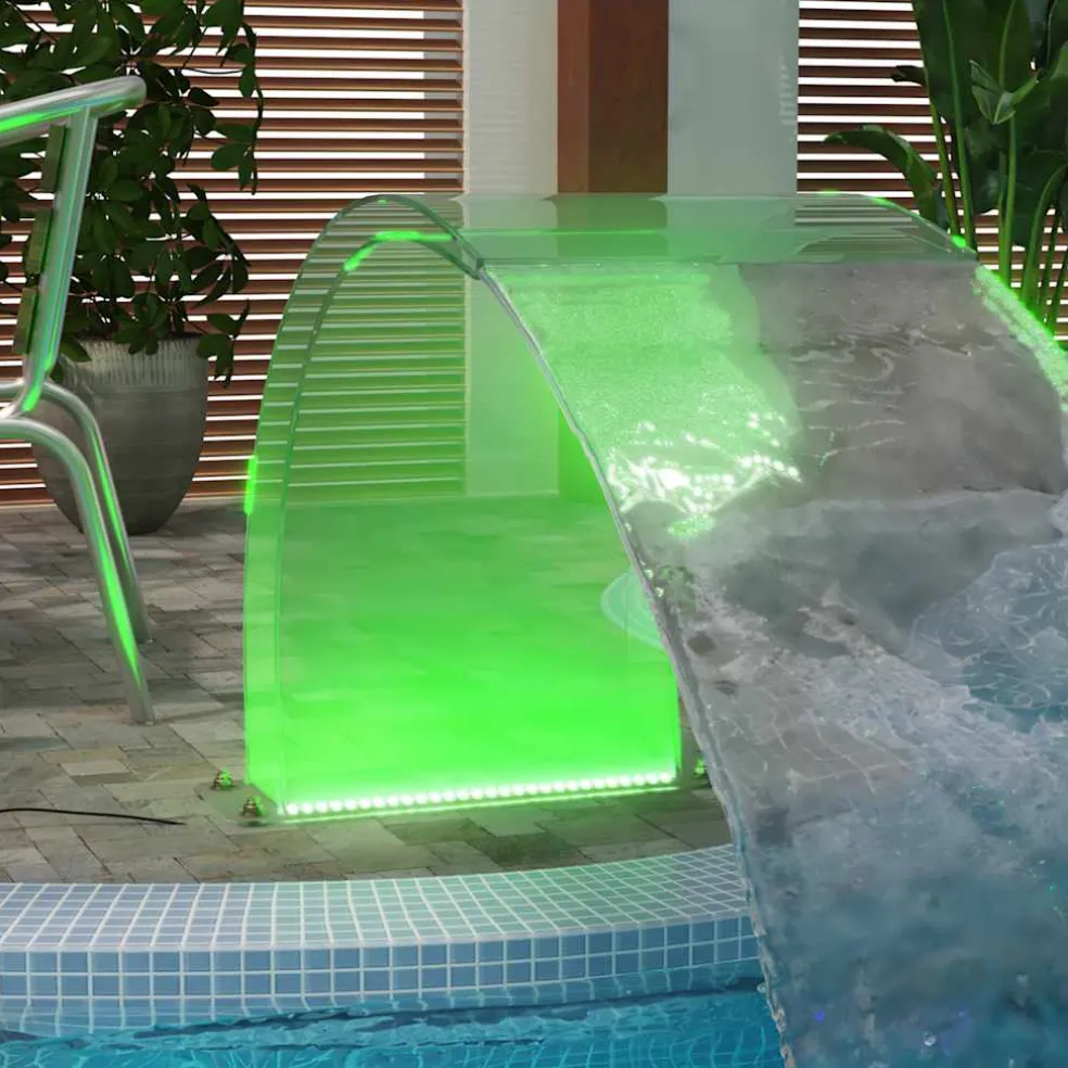 vidaXL Zwembadfontein met RGB LED's 50 cm acryl
