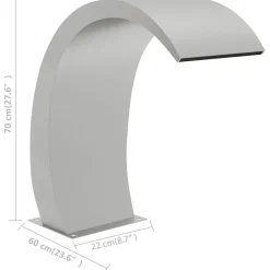 vidaXL Zwembadfontein 22x60x70 cm roestvrij staal 304