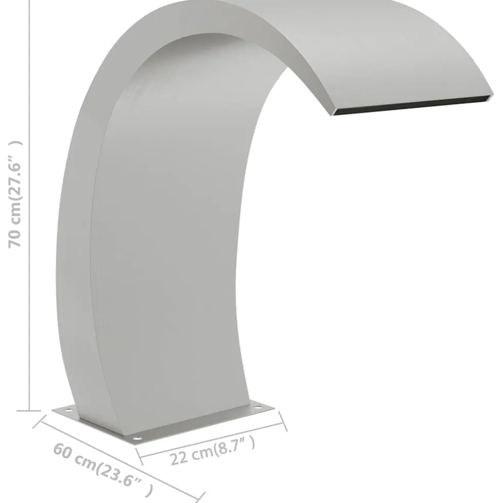 vidaXL Zwembadfontein 22x60x70 cm roestvrij staal 304