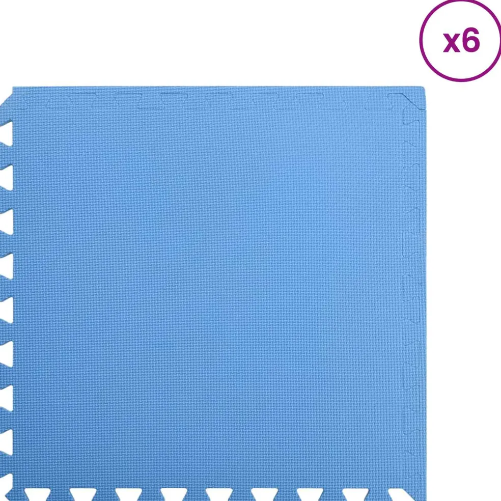 vidaXL Zwembad Grondmat 6 st Blauw 2,16 ㎡ EVA Schuim