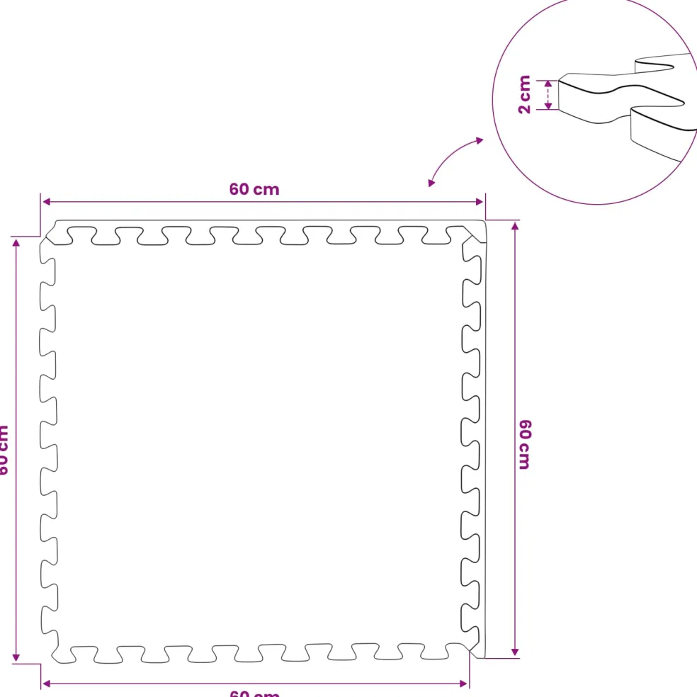vidaXL Zwembad Grondmat 6 st Blauw 2,16 m² EVA Schuim