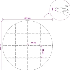 vidaXL Zwembad Grondmat 16 st Ø 235 cm Rond EVA Schuim Grijs