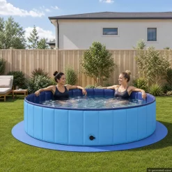 vidaXL Zwembad Grondmat 16 st Ø 235 cm Rond EVA Schuim Blauw