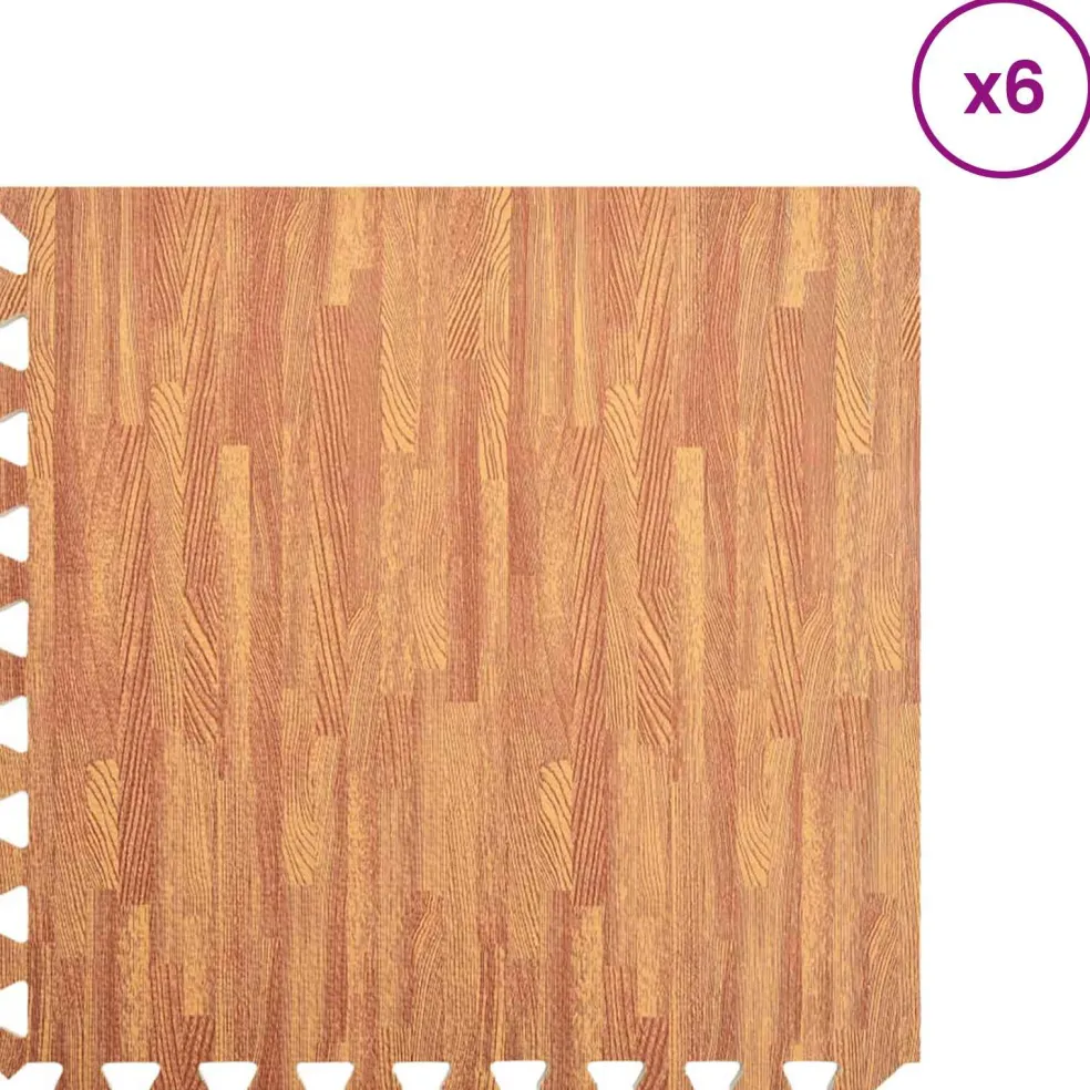 vidaXL Zwembad Grondmat 6 st Hout 4,32 ㎡ EVA Schuim