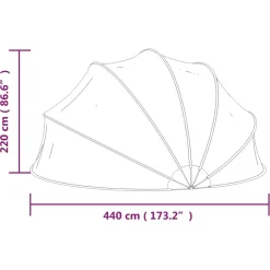 vidaXL Zwembadkoepel 440x220 cm