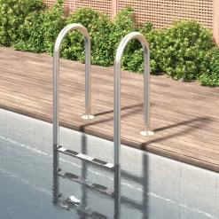 vidaXL Zwembadladder 54x38x158 cm 304 roestvrijstaal