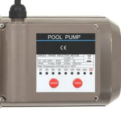 vidaXL Zwembadpomp met timer 0,25 pk 8000 L/u zwart