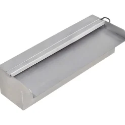 vidaXL Zwembadwaterval met LED's rechthoekig 30 cm roestvrij staal