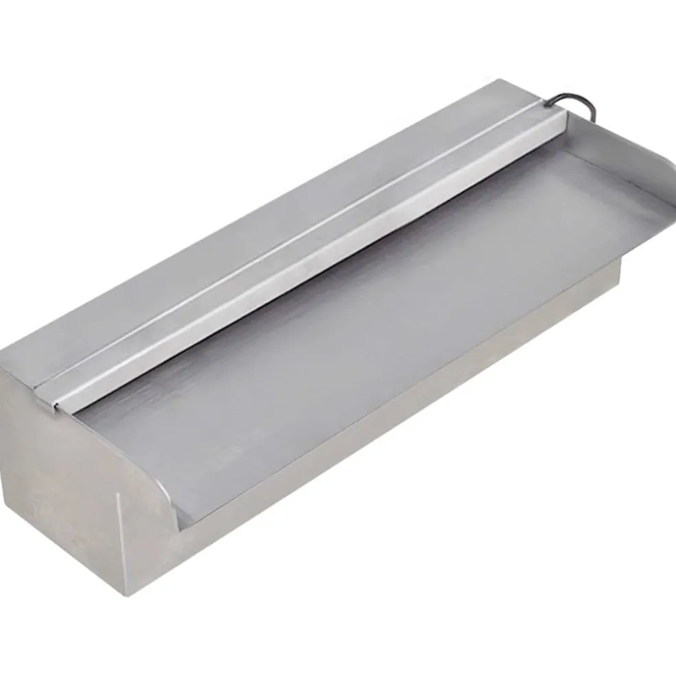 vidaXL Zwembadwaterval met LED's rechthoekig 30 cm roestvrij staal