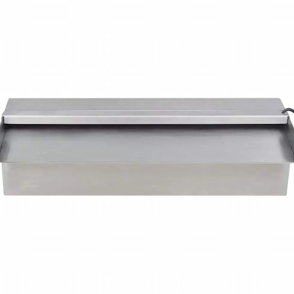 vidaXL Zwembadwaterval met LED's rechthoekig 30 cm roestvrij staal