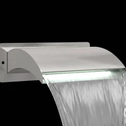 vidaXL Zwembadwaterval met LED Roestvrij staal 304 30 x 9 x 26 cm
