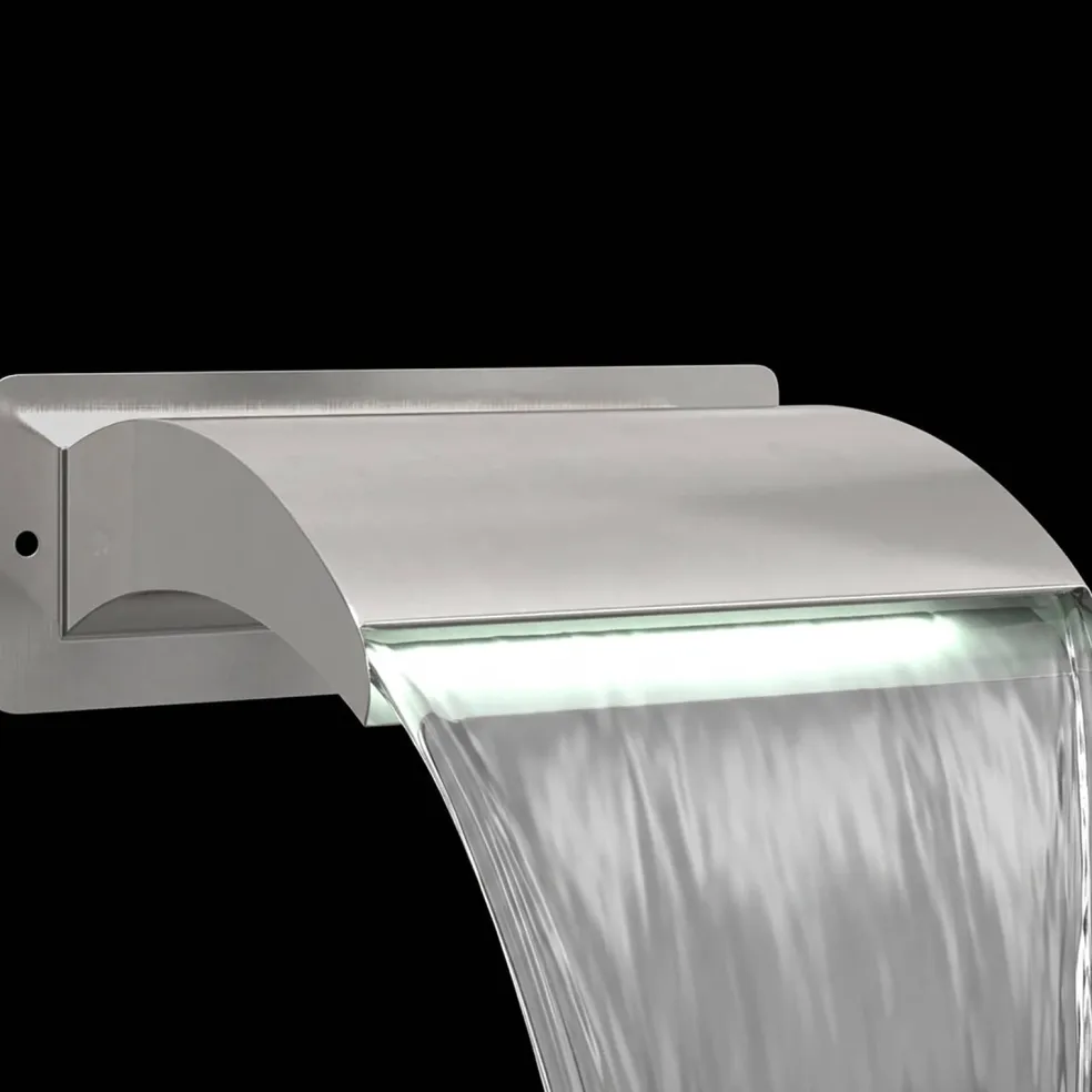 vidaXL Zwembadwaterval met LED Roestvrij staal 304 30 x 9 x 26 cm