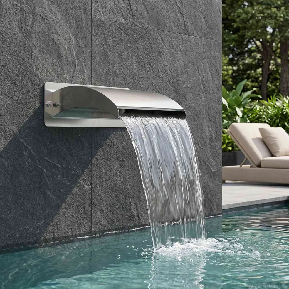 vidaXL Zwembadwaterval met LED Roestvrij staal 304 30 x 9 x 26 cm