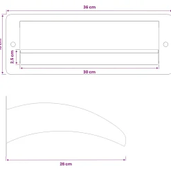 vidaXL Zwembadwaterval met LED Roestvrij staal 304 30 x 9 x 26 cm