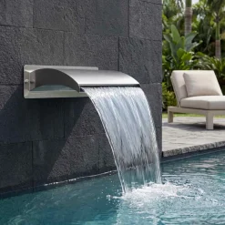 vidaXL Zwembadwaterval met led Roestvrij staal 304 51 x 26 x 13 cm