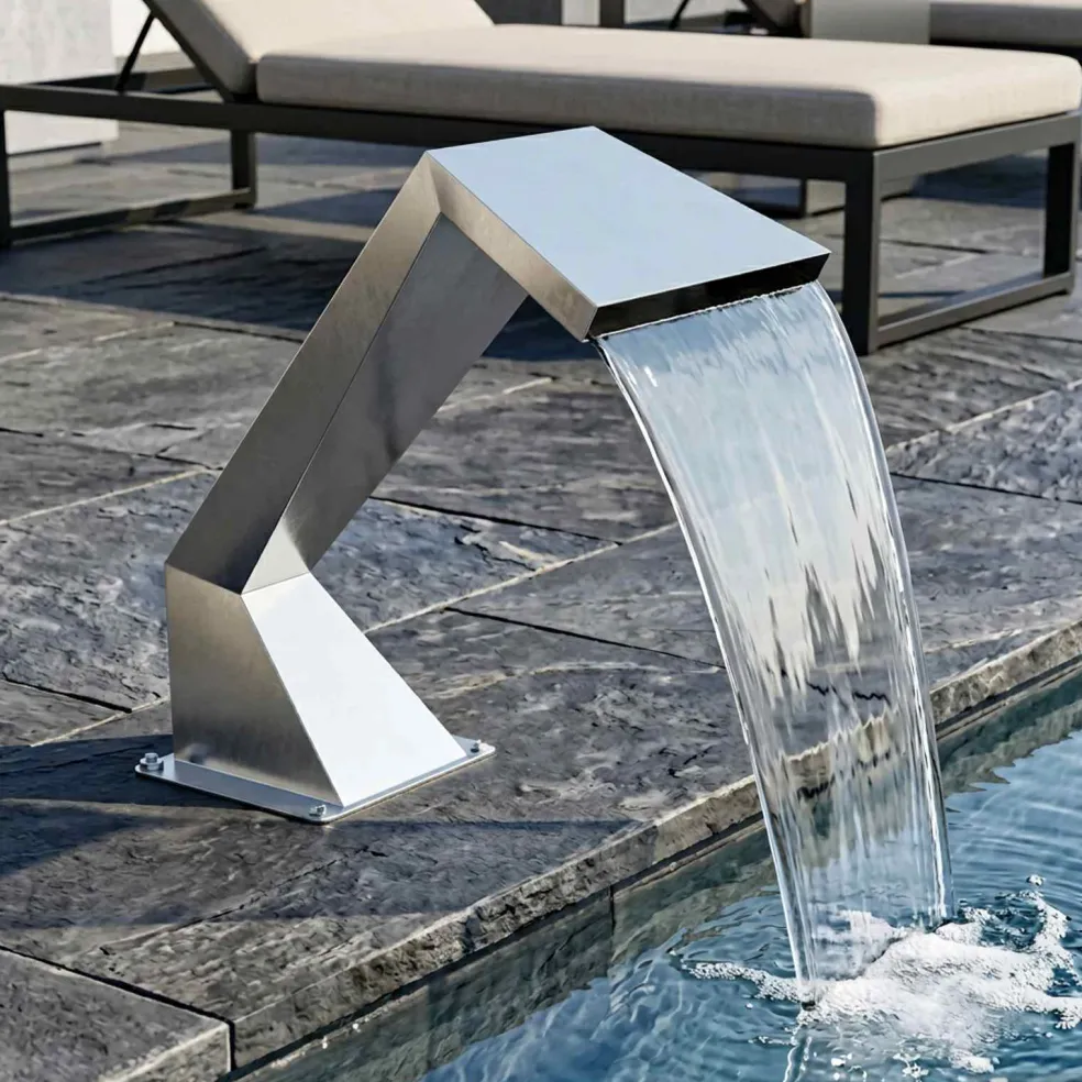 vidaXL Zwembadwaterval met RGB-LEDs Roestvrij staal 63,5 x 29 x 51 cm