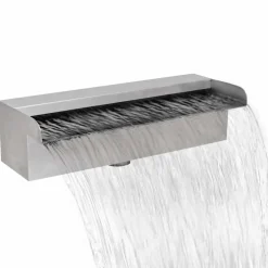 vidaXL Zwembadwaterval rechthoekig 30 cm roestvrij staal