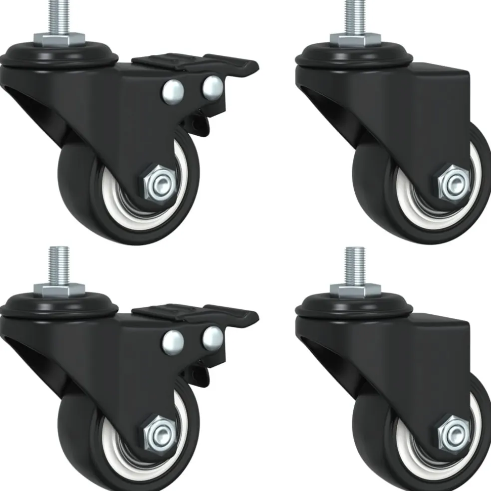 vidaXL Zwenkwielen 4 stuks 35 mm ijzer zwart