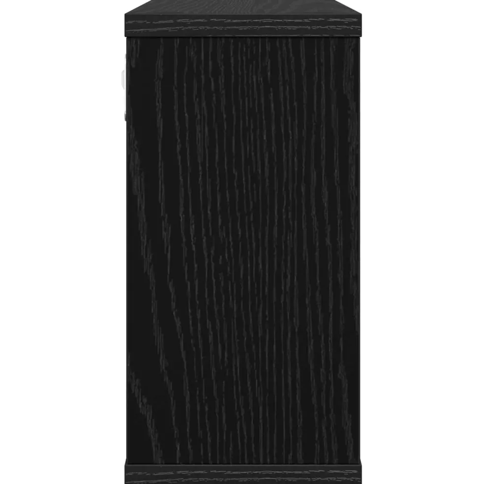 vidaXL Zwevende schappen Zwart eiken 80 x 15 x 30 cm Bewerkt hout
