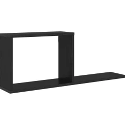 vidaXL Zwevende schappen Zwart eiken 80 x 15 x 30 cm Bewerkt hout