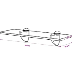 vidaXL Zwevend schap 30x10 cm 8 mm glas