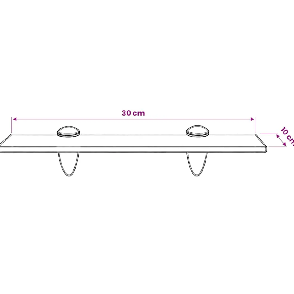 vidaXL Zwevend schap 30x10 cm 8 mm glas